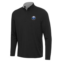 NHL Buffalo Sabres Antigua Content Quarter-Zip Pullover Top - Black/Gray