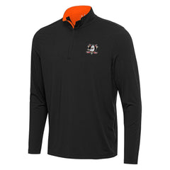 NHL Anaheim Ducks Antigua Content Quarter-Zip Pullover Top - Black/Orange