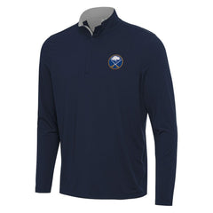 NHL Buffalo Sabres Antigua Content Quarter-Zip Pullover Top - Navy/Gray
