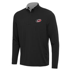 NHL Carolina Hurricanes Antigua Content Quarter-Zip Pullover Top - Black/Gray