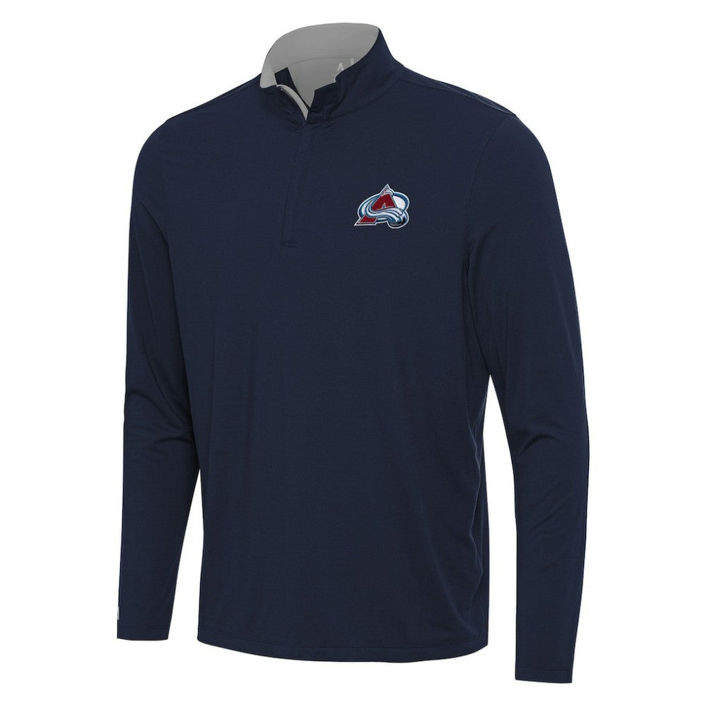 NHL Colorado Avalanche Antigua Content Quarter-Zip Pullover Top - Navy/Gray