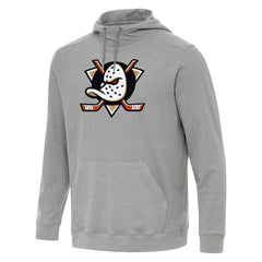 NHL Anaheim Ducks Antigua Cloud Pullover Hoodie - Heather Gray