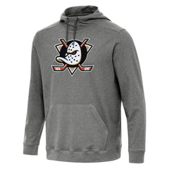 NHL Anaheim Ducks Antigua Cloud Pullover Hoodie - Heather Black