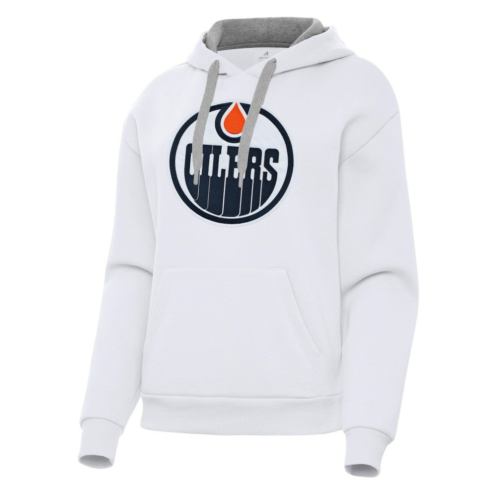 NHL Edmonton Oilers Antigua Women's Victory Pullover Hoodie - White