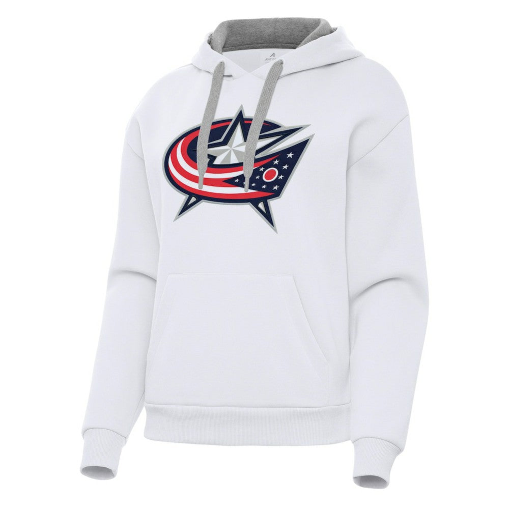NHL Columbus Blue Jackets Antigua Women's Victory Pullover Hoodie - White