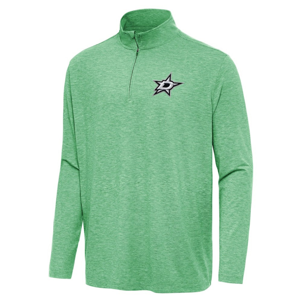 NHL Dallas Stars Antigua Hunk Quarter-Zip Top - Heather Kelly Green