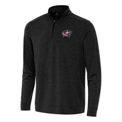 NHL Columbus Blue Jackets Antigua Bright Quarter-Zip Top - Heather Black