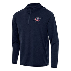 NHL Columbus Blue Jackets Antigua Tidy Quarter-Zip Hoodie - Heather Navy