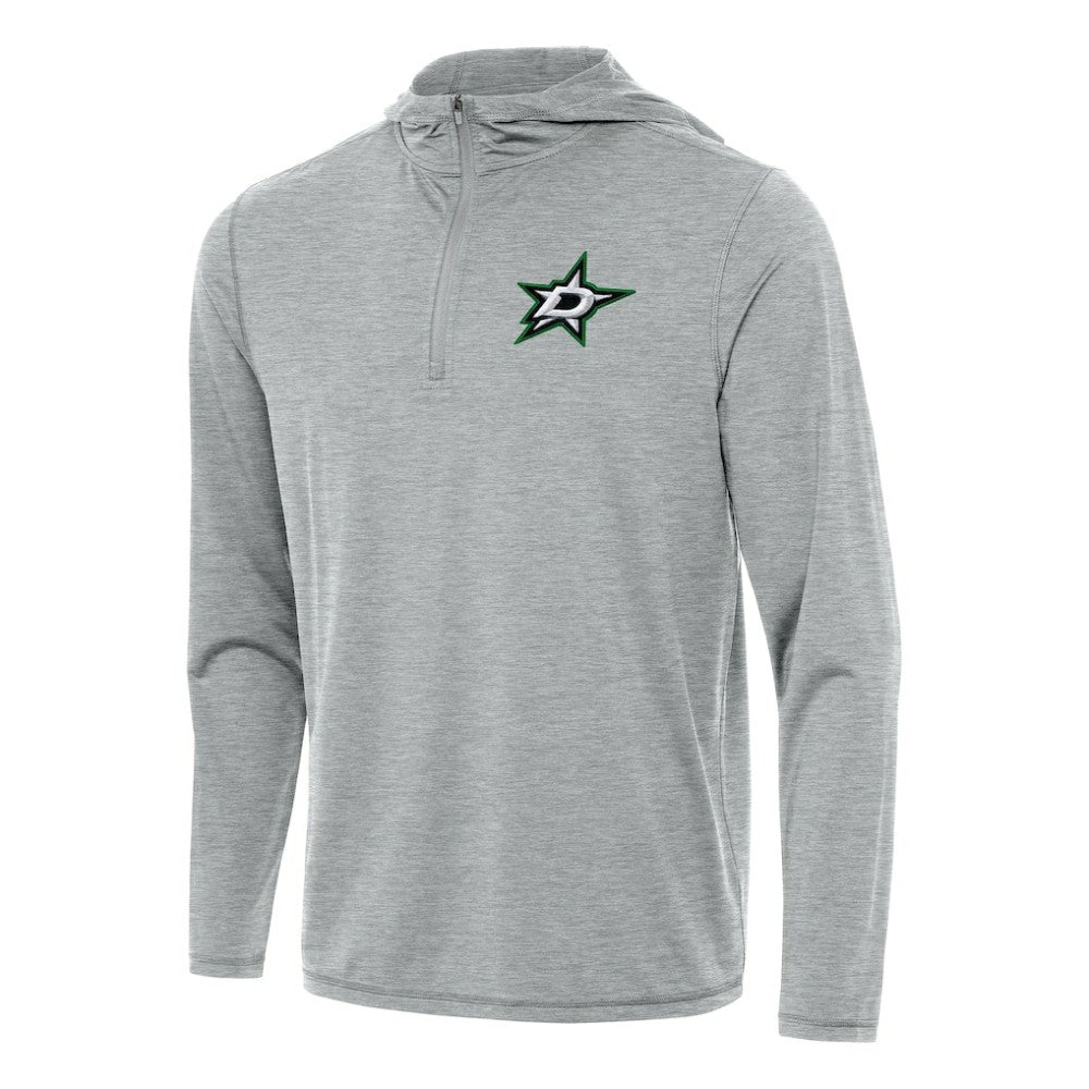 NHL Dallas Stars Antigua Tidy Quarter-Zip Hoodie - Heather Gray