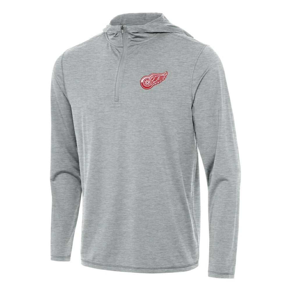 NHL Detroit Red Wings Antigua Tidy Quarter-Zip Hoodie - Heather Gray