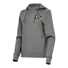 NHL Dallas Stars Antigua Women's Justice Pullover Hoodie - Heather Black