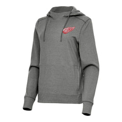 NHL Detroit Red Wings Antigua Women's Justice Pullover Hoodie - Heather Black