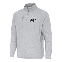 NHL Dallas Stars Antigua Certain Quarter-Zip Tri-Blend Sweatshirt - Heather Gray