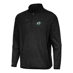 NHL Dallas Stars Antigua Certain Quarter-Zip Tri-Blend Sweatshirt - Heather Black