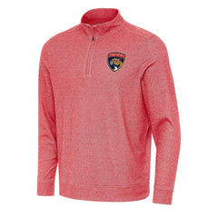 NHL Florida Panthers Antigua Subtle Quarter-Zip Sweatshirt - Heather Red