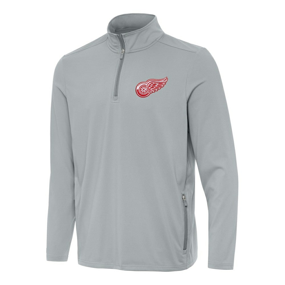 NHL Detroit Red Wings Antigua Perilous Quarter-Zip Sweatshirt - Gray