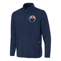 NHL Edmonton Oilers Antigua Perilous Quarter-Zip Sweatshirt - Navy