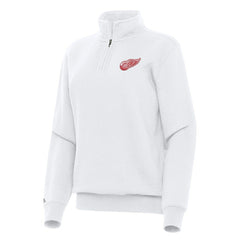 NHL Detroit Red Wings Antigua Women's Victory Quarter-Zip Sweatshirt - White