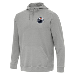 NHL Edmonton Oilers Antigua Cloud Pullover Hoodie - Heather Gray