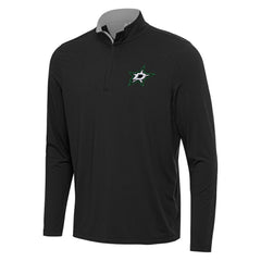 NHL Dallas Stars Antigua Content Quarter-Zip Pullover Top - Black/Gray