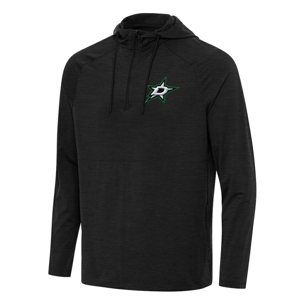 NHL Dallas Stars Antigua Spikes Quarter-Zip Hoodie - Heather Black