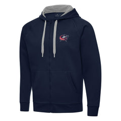 NHL Columbus Blue Jackets Antigua Big & Tall Victory Full-Zip Hoodie - Navy