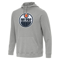 NHL Edmonton Oilers Antigua Cloud Pullover Hoodie - Heather Gray