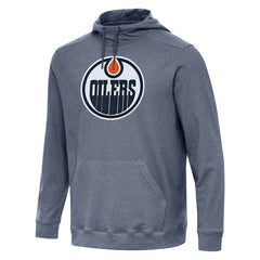 NHL Edmonton Oilers Antigua Cloud Pullover Hoodie - Heather Navy