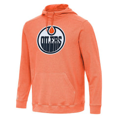 NHL Edmonton Oilers Antigua Cloud Pullover Hoodie - Heather Orange