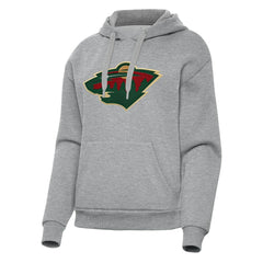NHL Minnesota Wild Antigua Women's Victory Pullover Hoodie - Heather Gray
