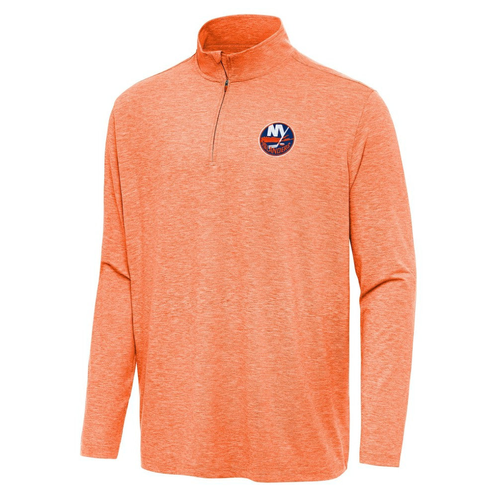 NHL New York Islanders Antigua Hunk Quarter-Zip Top - Heather Orange