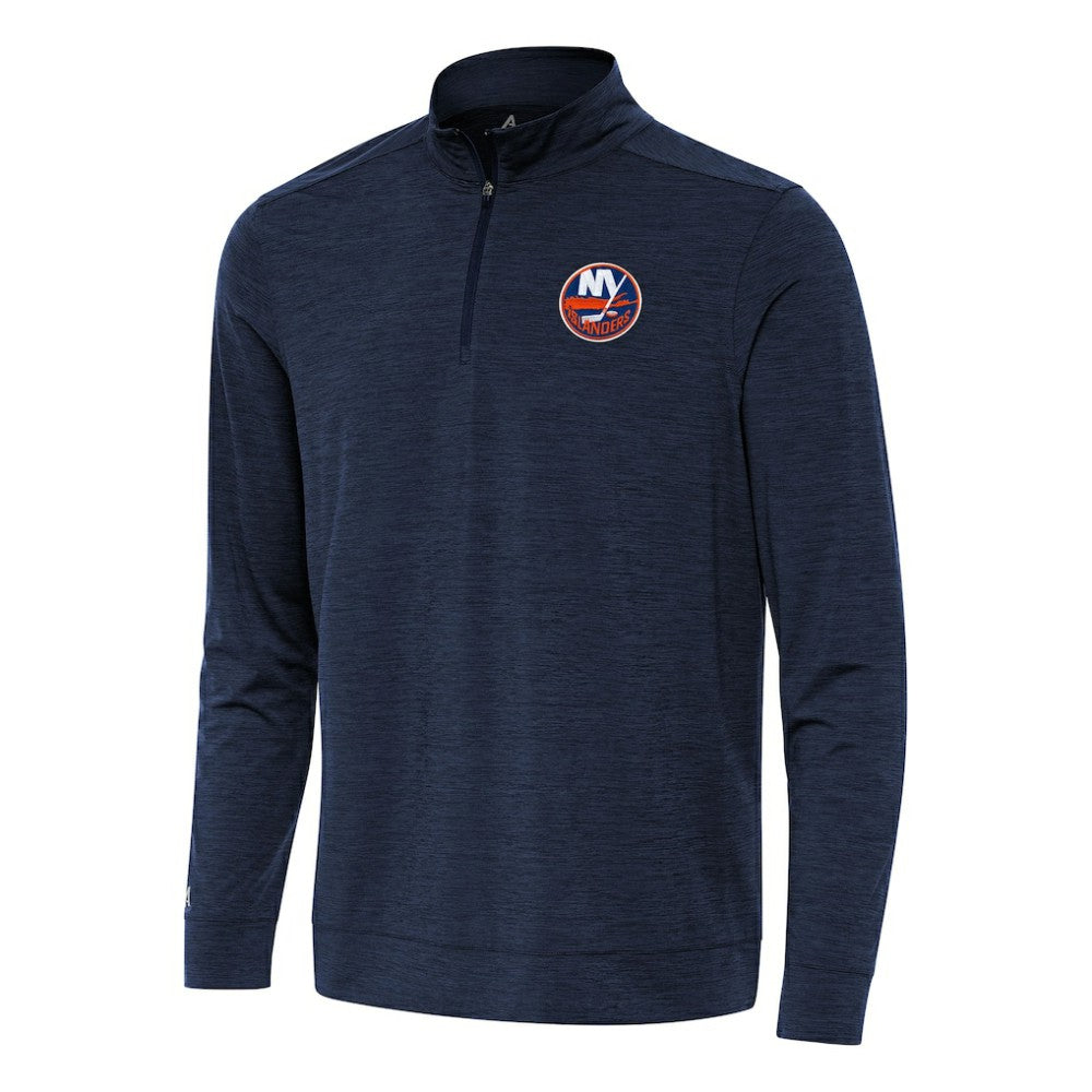 NHL New York Islanders Antigua Bright Quarter-Zip Top - Heather Navy