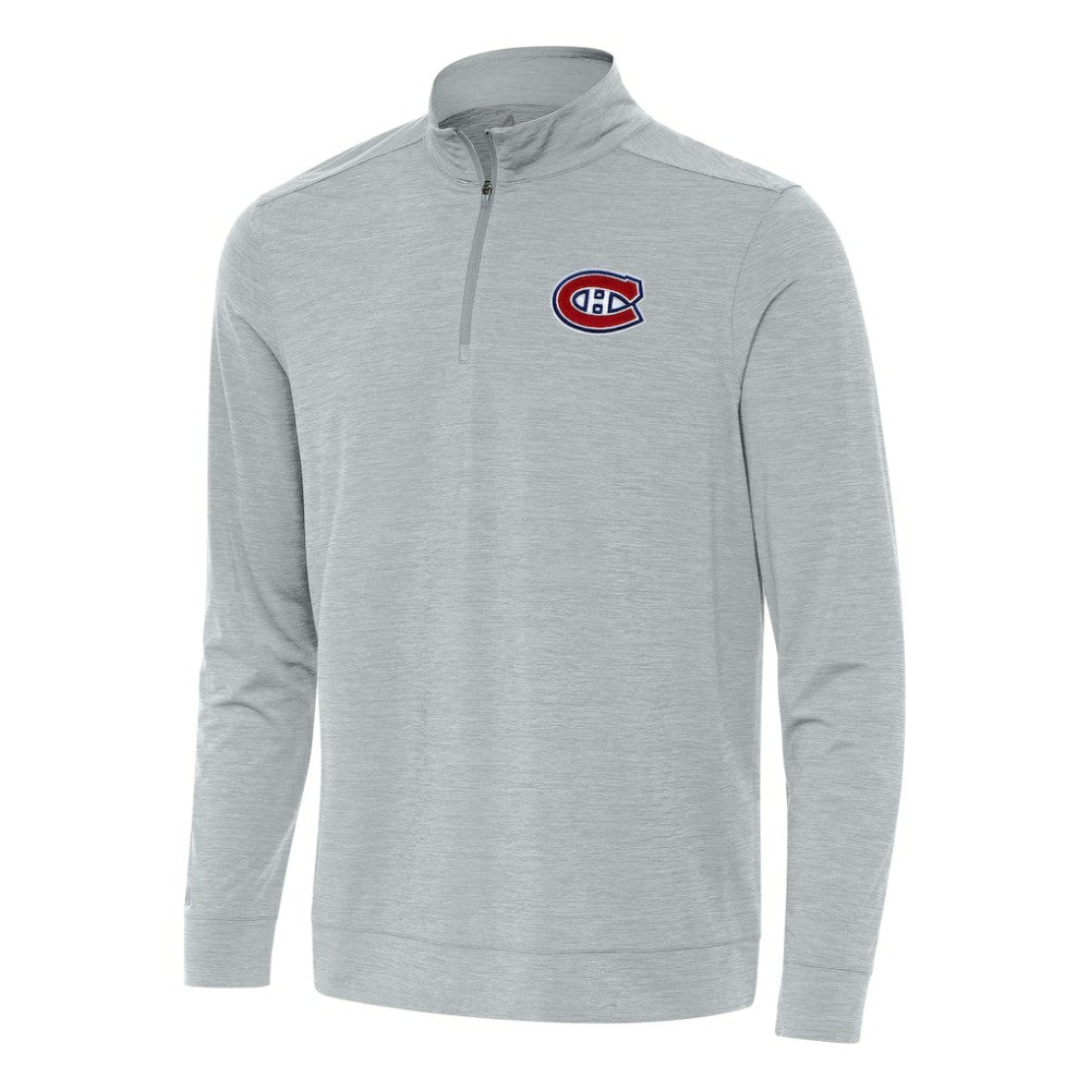 NHL Montreal Canadiens Antigua Bright Quarter-Zip Top - Heather Gray