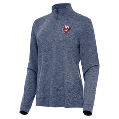 NHL New York Islanders Antigua Women's Mentor Quarter-Zip Mock Long Sleeve Top - Heather Navy