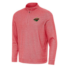 NHL Minnesota Wild Antigua Subtle Quarter-Zip Sweatshirt - Heather Red