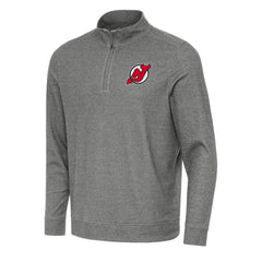 NHL New Jersey Devils Antigua Subtle Quarter-Zip Sweatshirt - Heather Black