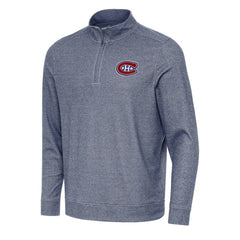 NHL Montreal Canadiens Antigua Subtle Quarter-Zip Sweatshirt - Heather Navy