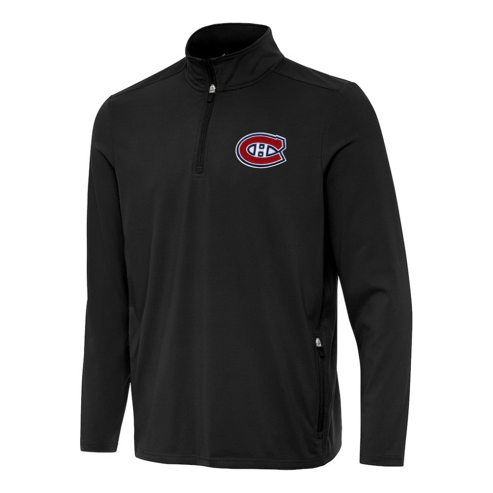 NHL Montreal Canadiens Antigua Perilous Quarter-Zip Sweatshirt - Black