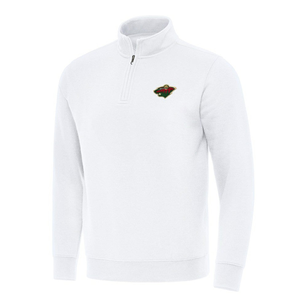 NHL Minnesota Wild Antigua Victory Quarter-Zip Mock Sweatshirt - White
