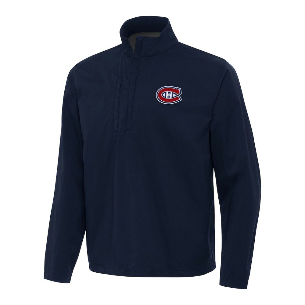 NHL Montreal Canadiens Antigua Brisk Quarter-Zip Windbreaker - Navy