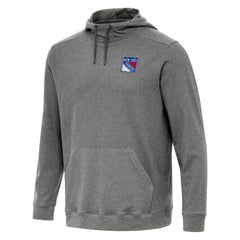 NHL New York Rangers Antigua Cloud Pullover Hoodie - Heather Black
