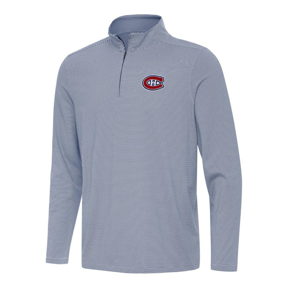 NHL Montreal Canadiens Antigua Twine Quarter-Zip Top - Navy