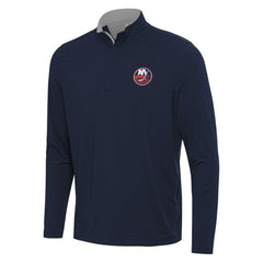 NHL New York Islanders Antigua Content Quarter-Zip Pullover Top - Navy/Gray
