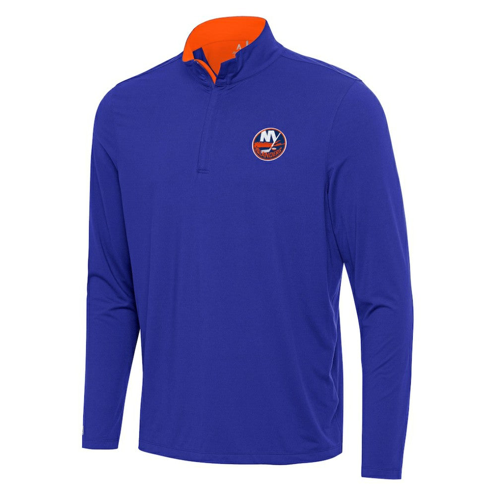 NHL New York Islanders Antigua Content Quarter-Zip Pullover Top - Royal/Orange