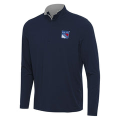 NHL New York Rangers Antigua Content Quarter-Zip Pullover Top - Navy/Gray