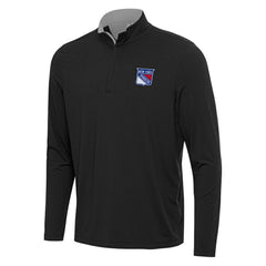 NHL New York Rangers Antigua Content Quarter-Zip Pullover Top - Black/Gray