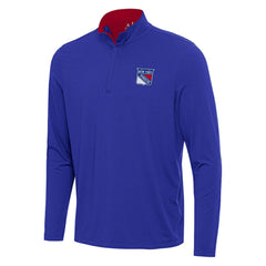 NHL New York Rangers Antigua Content Quarter-Zip Pullover Top - Blue/Red