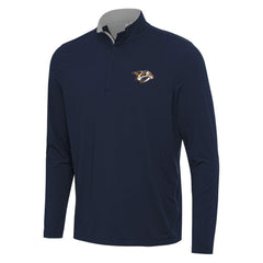 NHL Nashville Predators Antigua Content Quarter-Zip Pullover Top - Navy/Gray