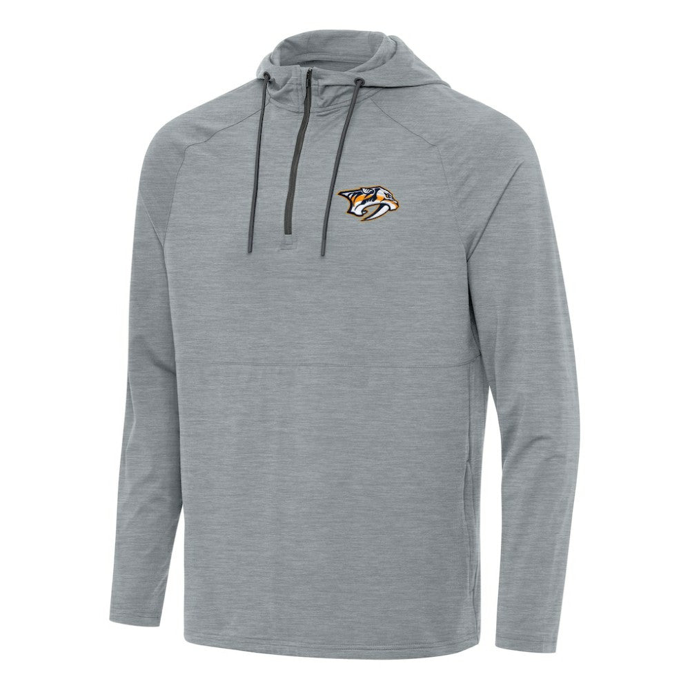 NHL Nashville Predators Antigua Spikes Quarter-Zip Hoodie - Heather Gray
