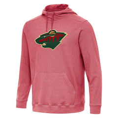 NHL Minnesota Wild Antigua Cloud Pullover Hoodie - Heather Red